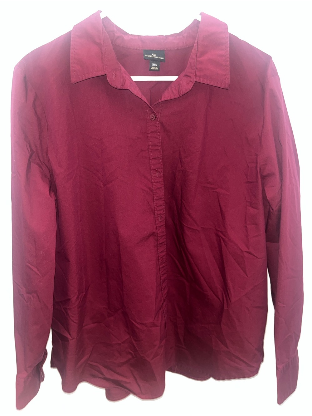 Worthington Women's Burgundy Button-Down Shirt